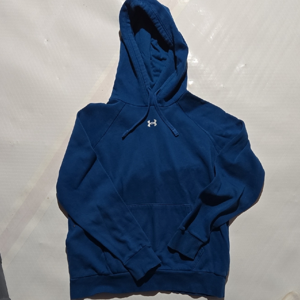 Under Armour Royal Blue Pullover Hoodie with White Logo